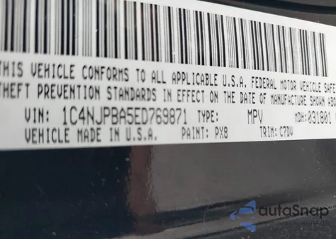 2014 Jeep Patriot Altitude z USA, uszkodzony, nr VIN 1C4NJPBA5ED769871